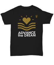 Advance the Dream Black Tee with Quote